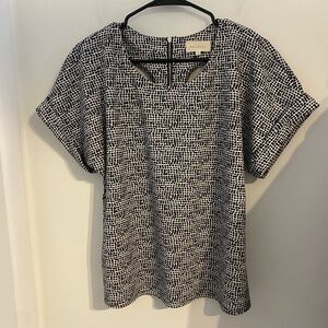 Melloday Black & White Printed Blouse